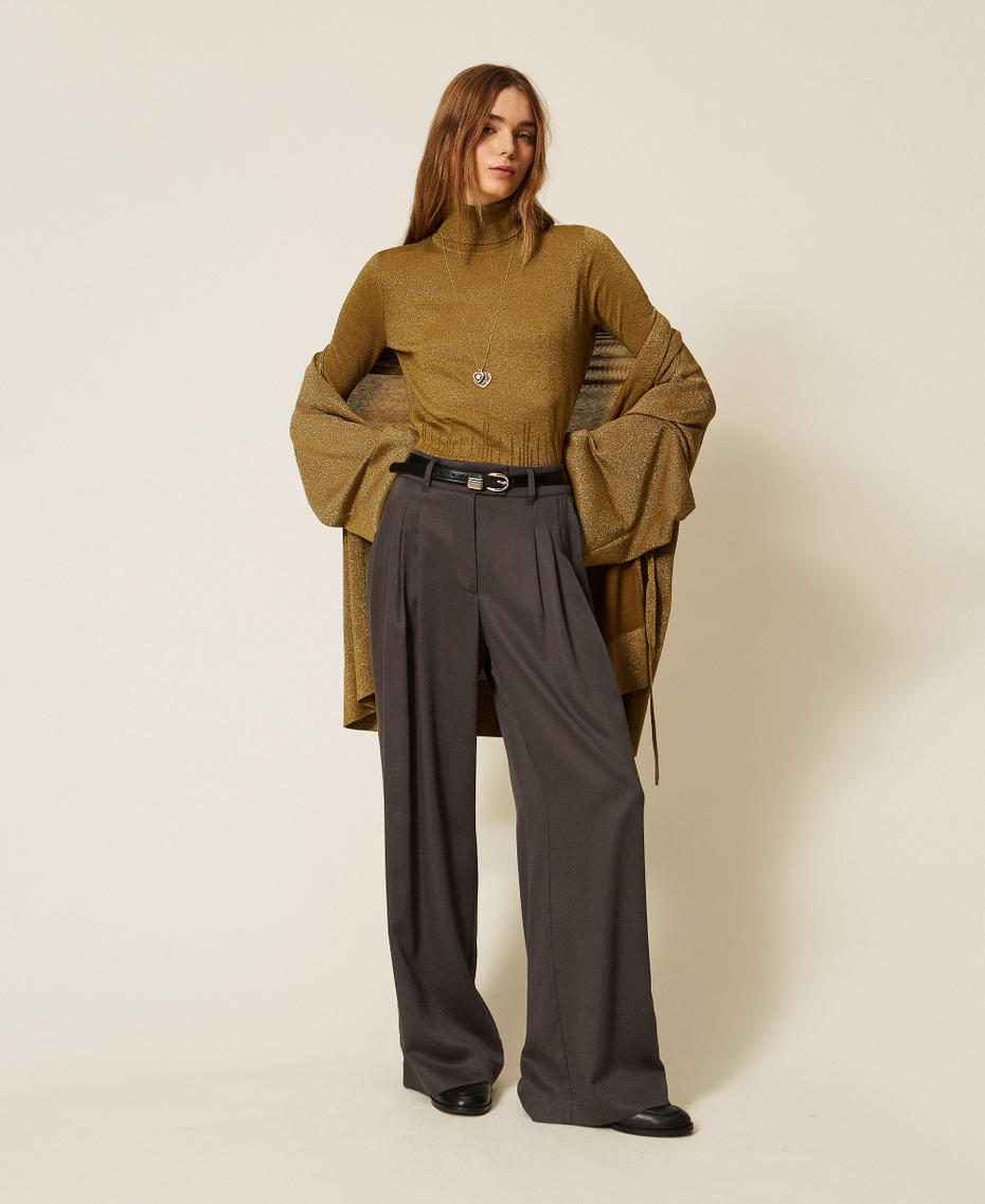 Turtleneck jumper with lurex Shiny Oil Lurex Woman 262LI3RCC_13919_T0