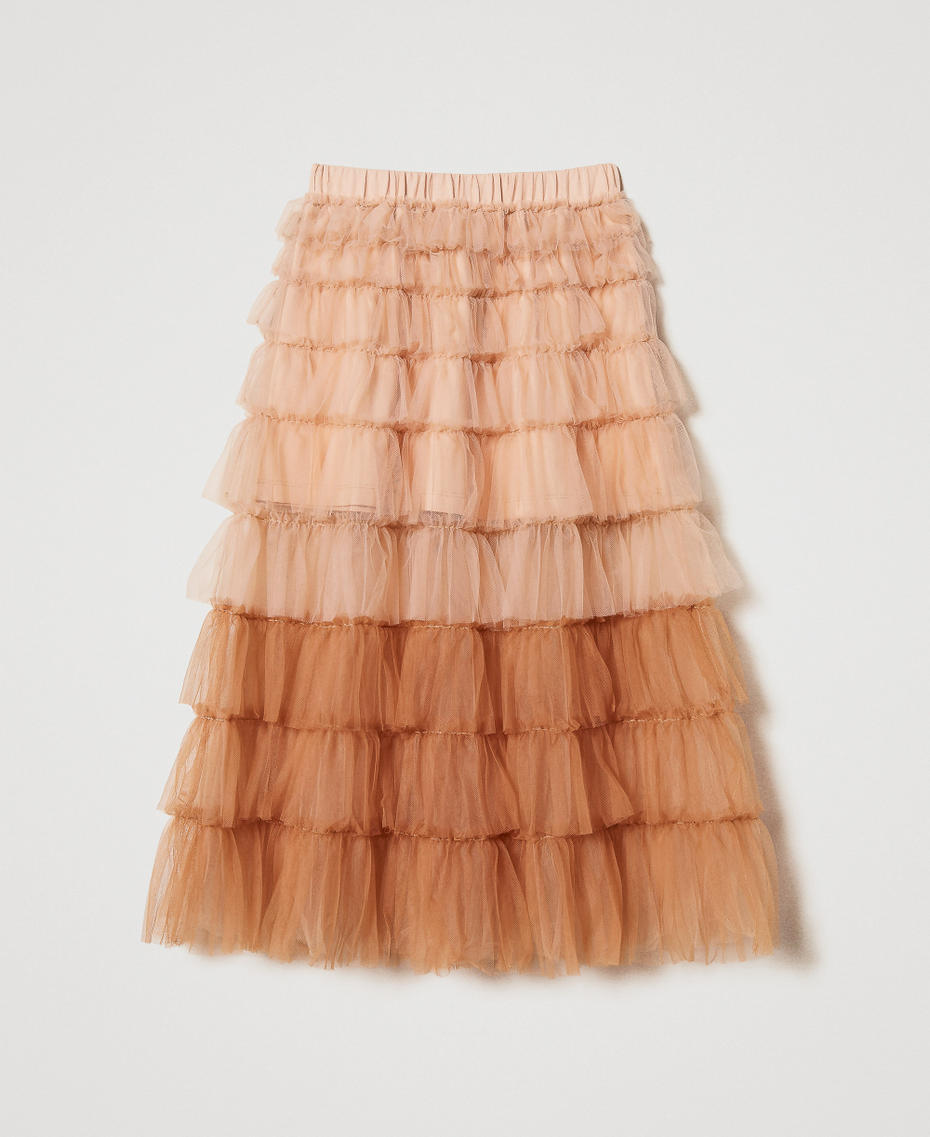 Falda larga de tul Beige C&aacute;&ntilde;amo Ni&ntilde;a 251GJ2QS1_00310_S1