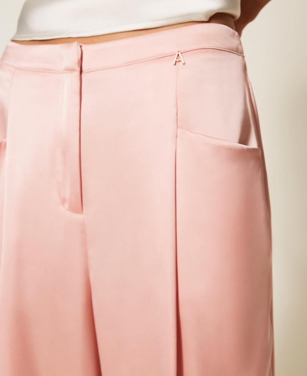 Satin palazzo trousers Pink Dancer Woman 261AP2254_10021_03