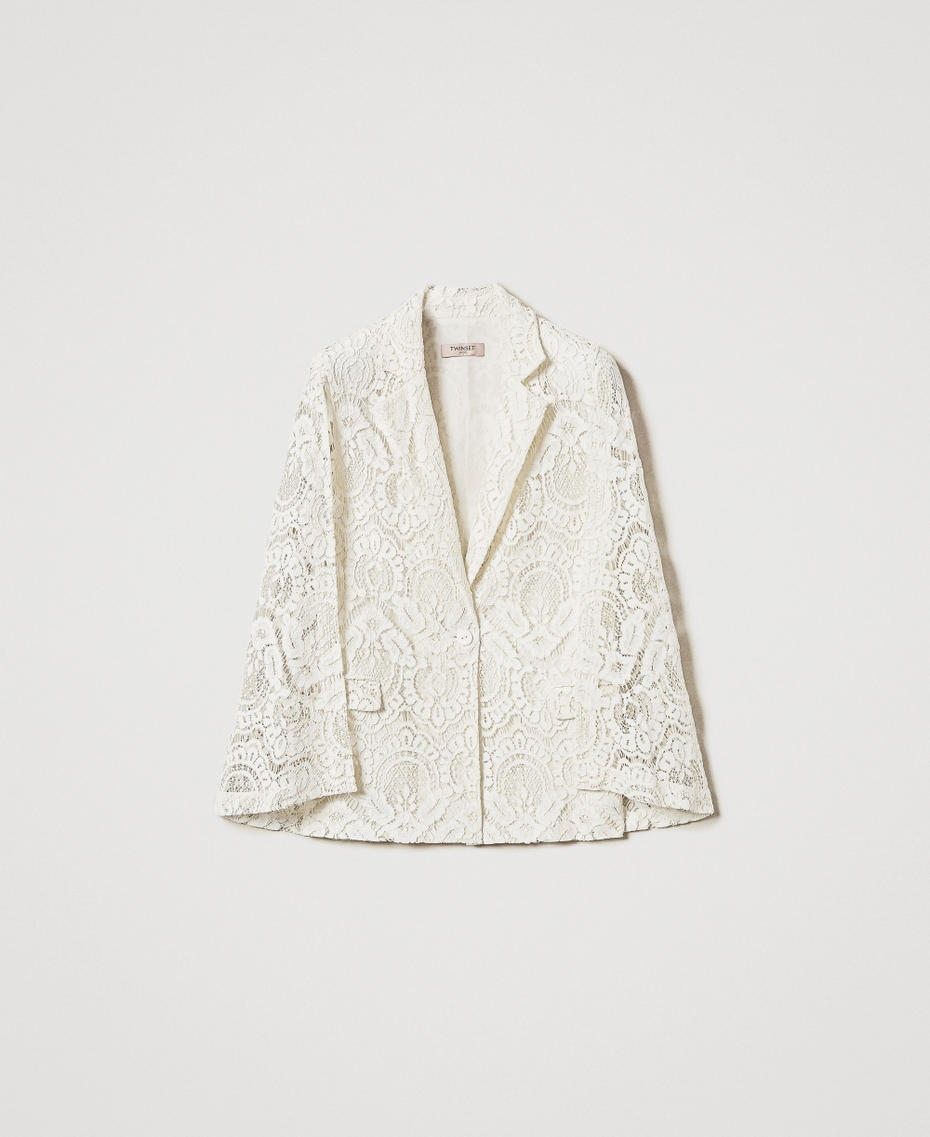 'Procida' macramé lace blazer White Snow Woman 251TS2190_00282_S0