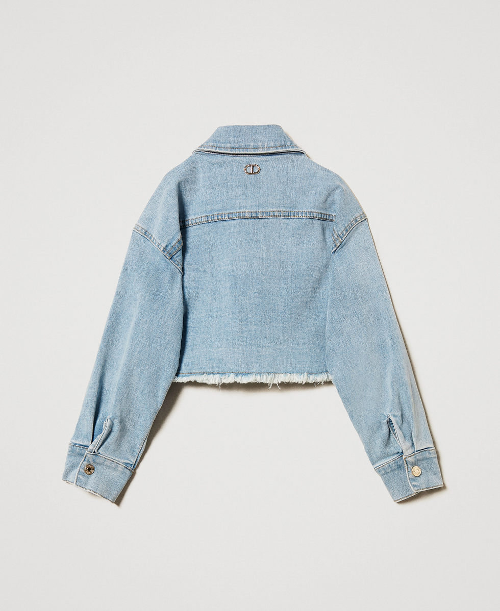 Frayed denim jacket Light Denim Girl 251GJ2512_11457_S1