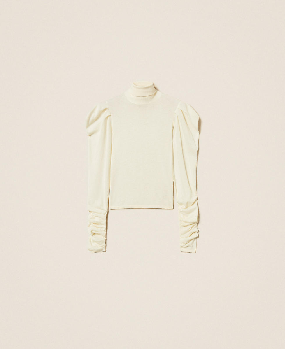 Turtle neck jumper with draping