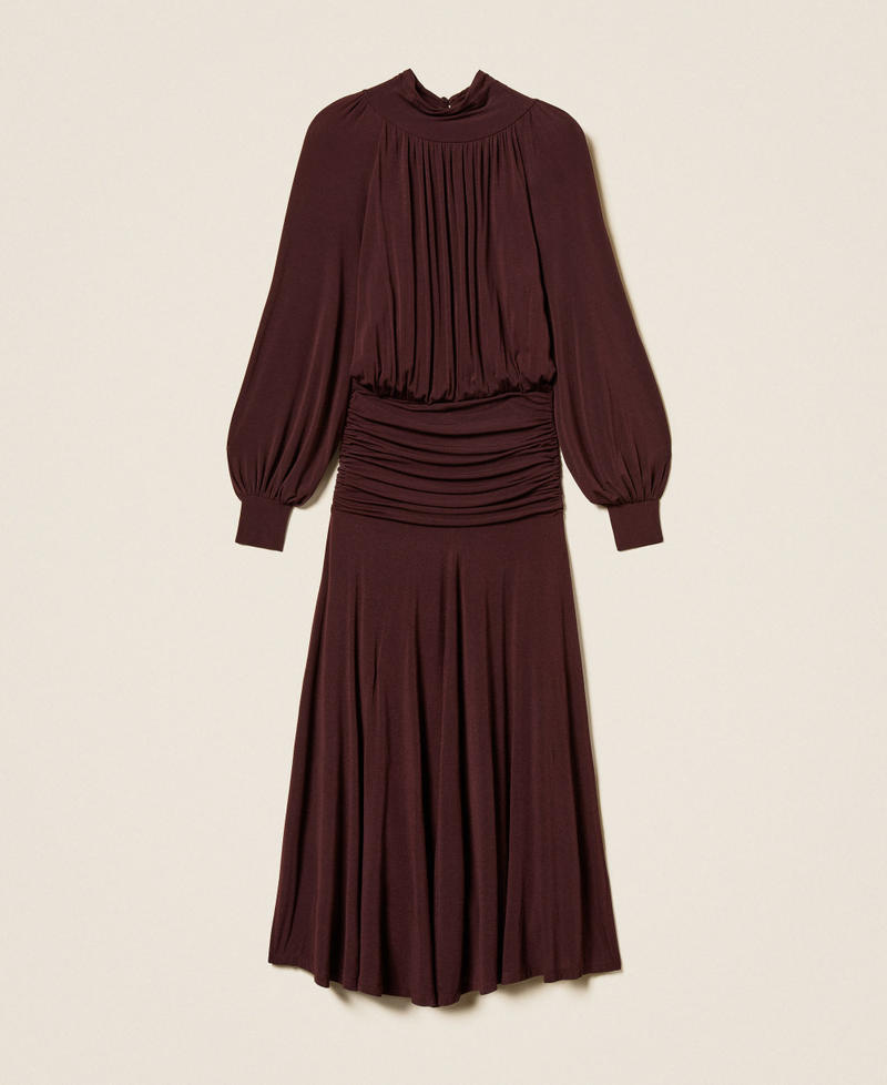 Long dress with draping "Wine tasting" Purple Woman 262TF2061_05609_S0