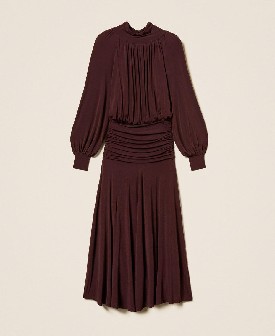 Long dress with draping "Wine tasting" Purple Woman 262TF2061_05609_S0