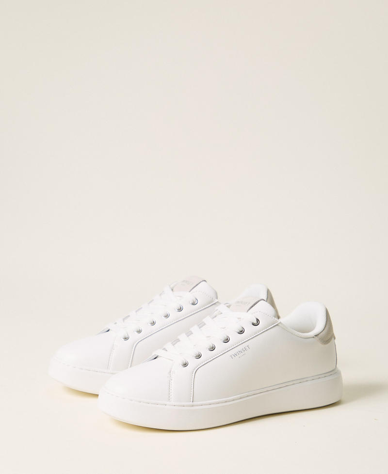 Sneaker aus Leder Wei&szlig; Frau 262TCP09A_00001_02
