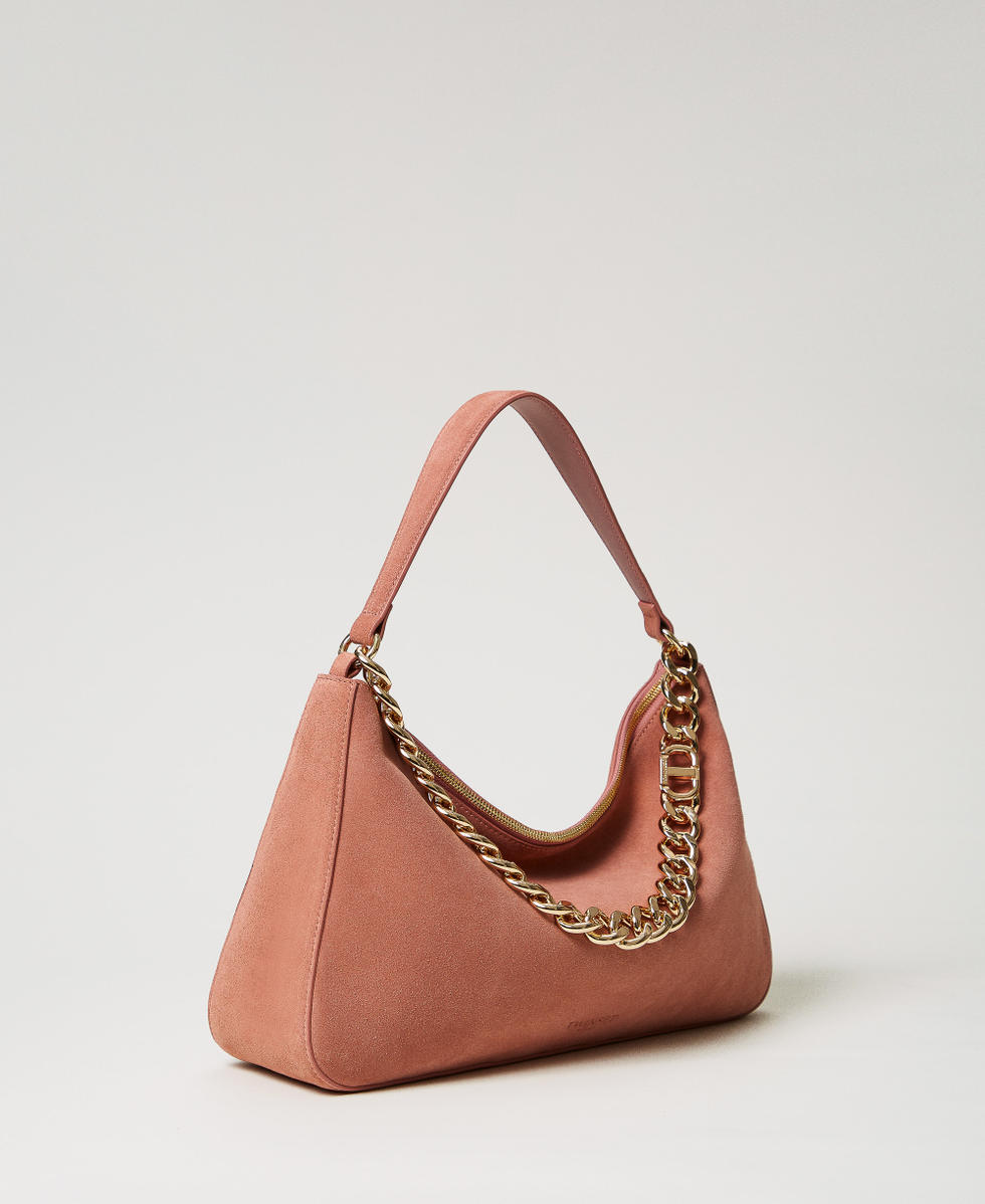 'Liliane' medium suede bag Dusty Pink Woman 252TB7162_00916_01