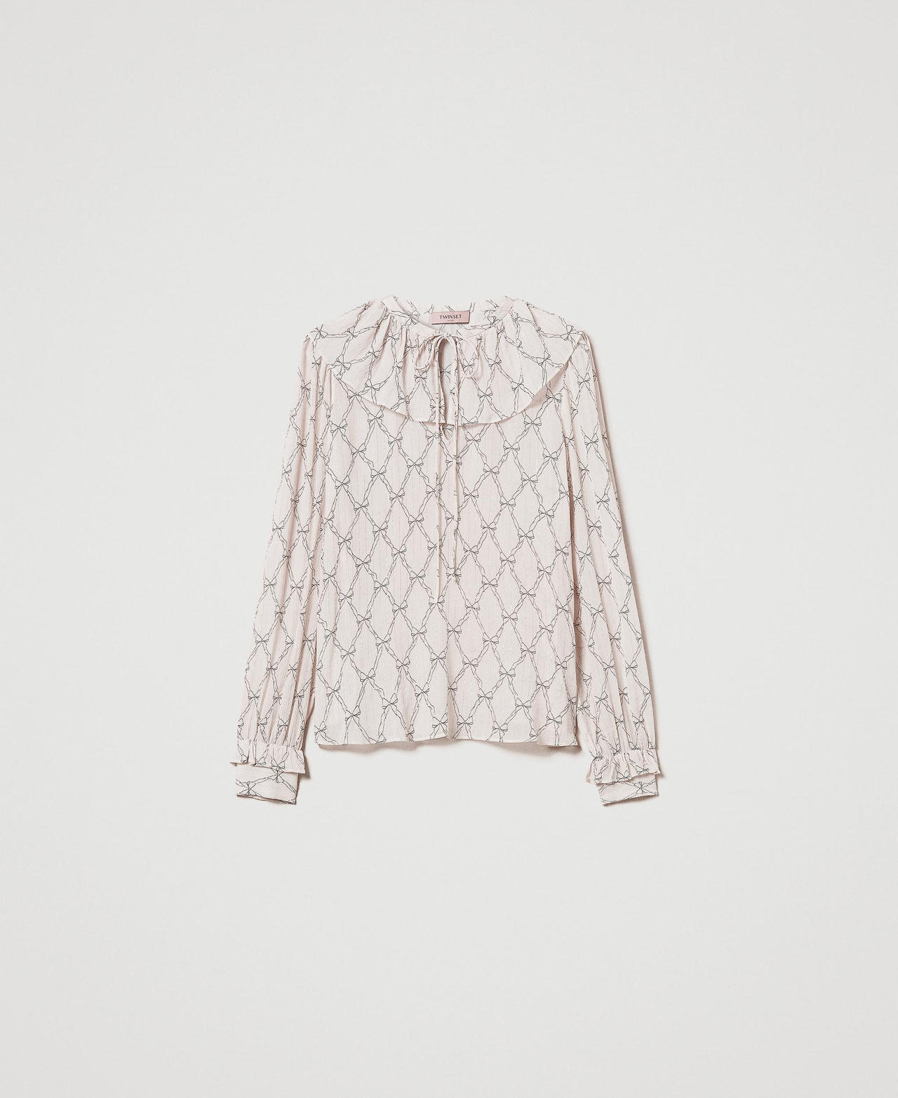 Scee by twin set Blusa in creponne con stampa fiocchi