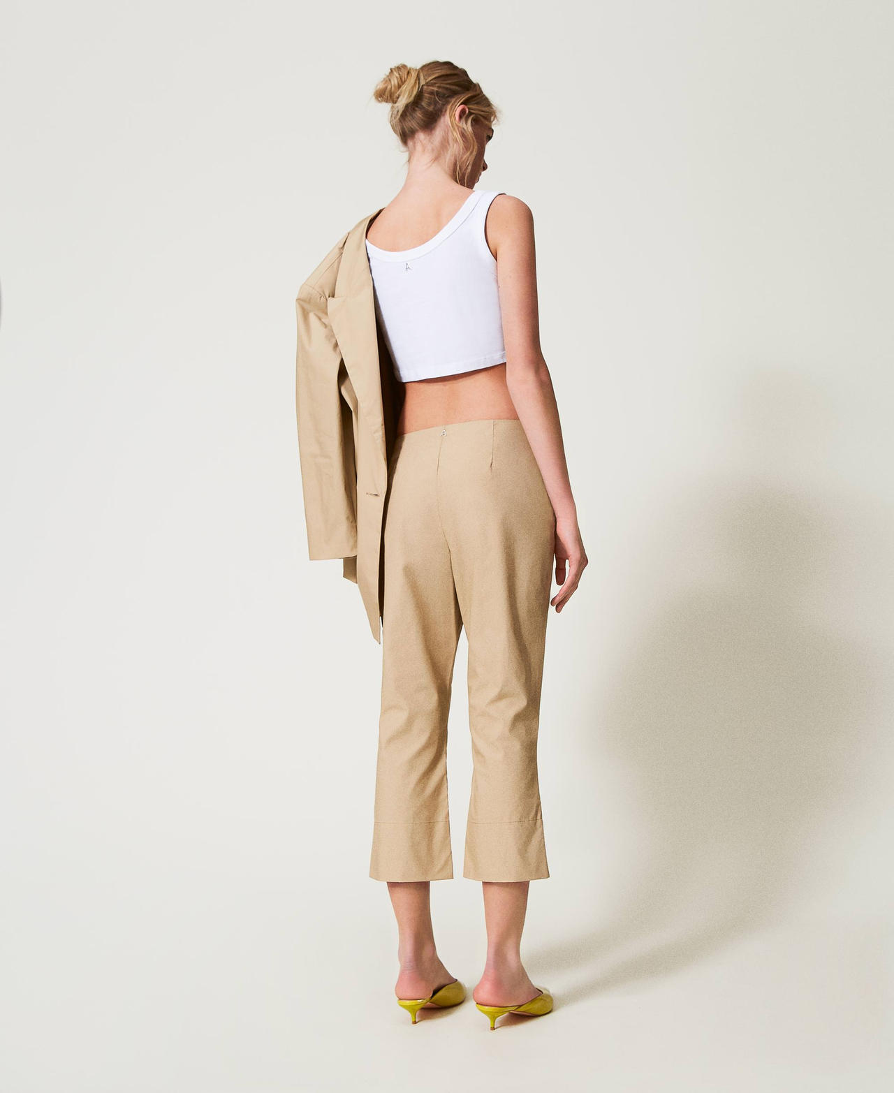 Poplin cropped trousers Incense Woman 251AP2275_12115_02