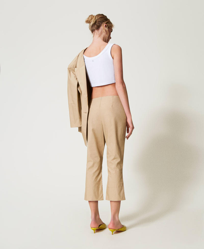 Poplin cropped trousers Incense Woman 251AP2275_12115_02