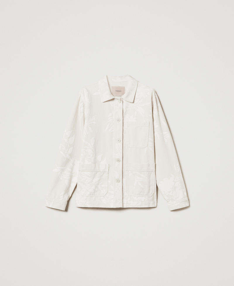 Floral bull jacket Snow/Parchment Floral Print Woman 251TT2200_12493_S0