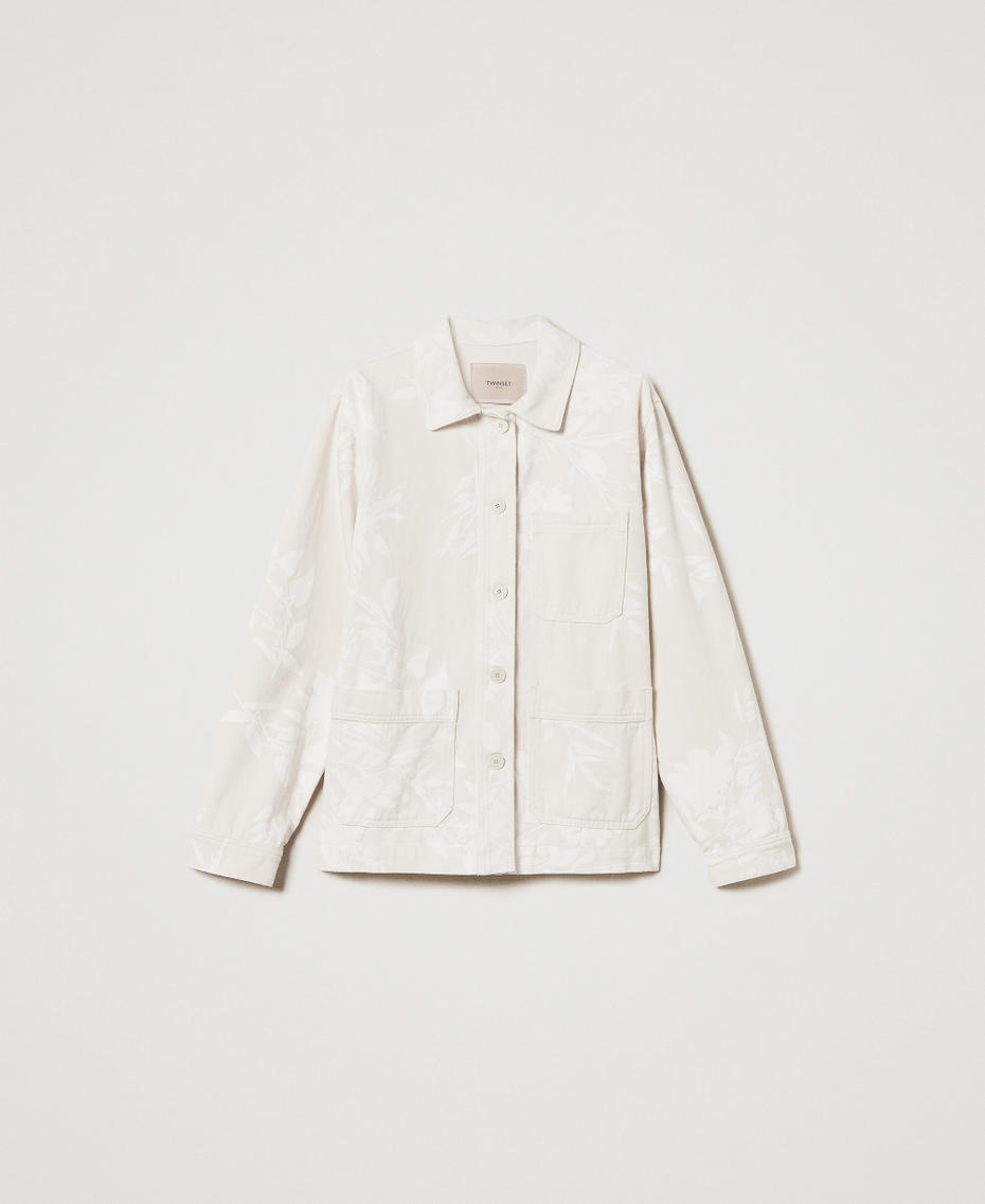 Floral bull jacket Snow/Parchment Floral Print Woman 251TT2200_12493_S0