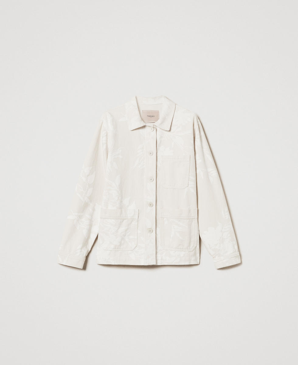 Giacca in bull a fiori