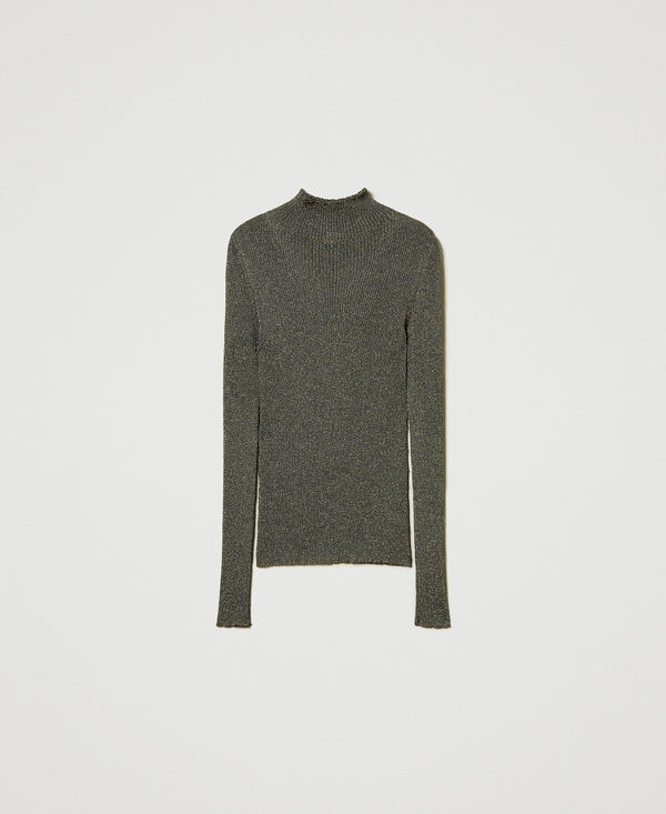 Lurex turtleneck jumper