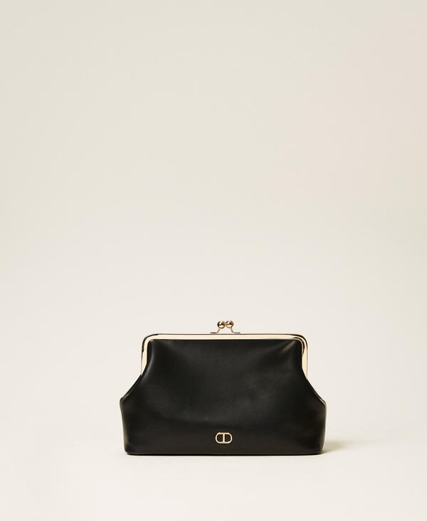 Clutch shoulder bag with Oval T