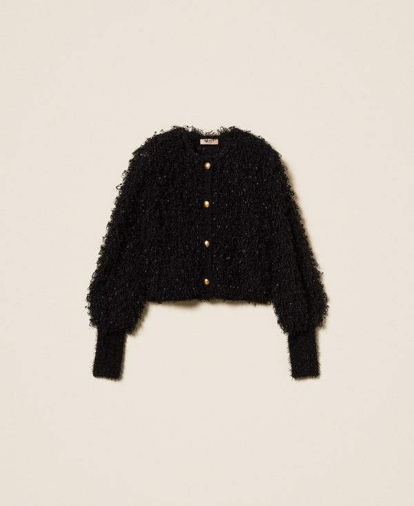 Strickjacke in Pelzoptik