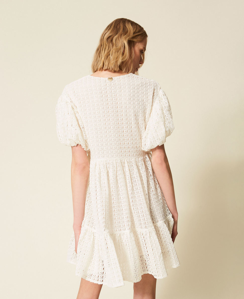 Short crochet dress with flounce Off White Woman 261LM2BDD_00526_03