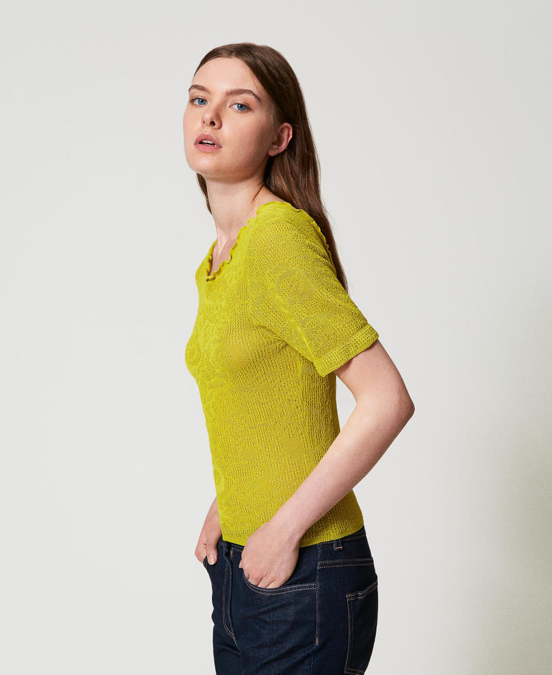 2-in-1-Pullover aus floralem Jacquard Citronelle Frau 251AP3211_00910_01
