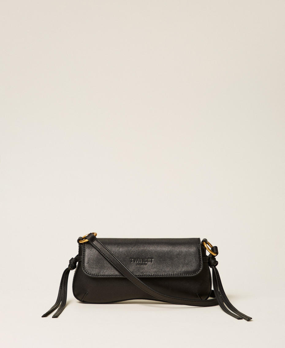 Leather shoulder bag with flap Black Woman 262TB7171_00006_01