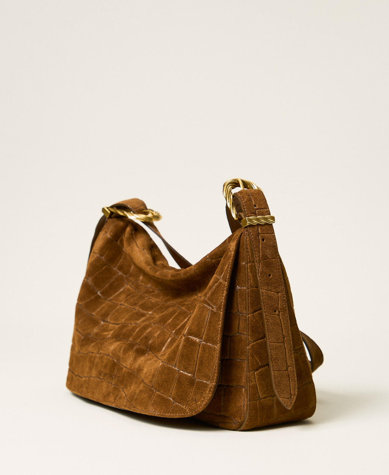 Borsa Liliane in suede a stampa cocco Brandy Brown Donna 262TD8140_13126_02