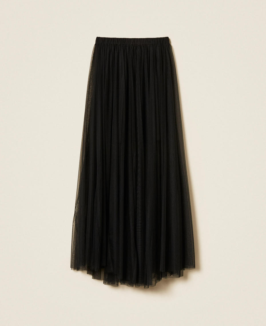 Long tulle skirt Black Woman 262LI2GPP_00006_S0