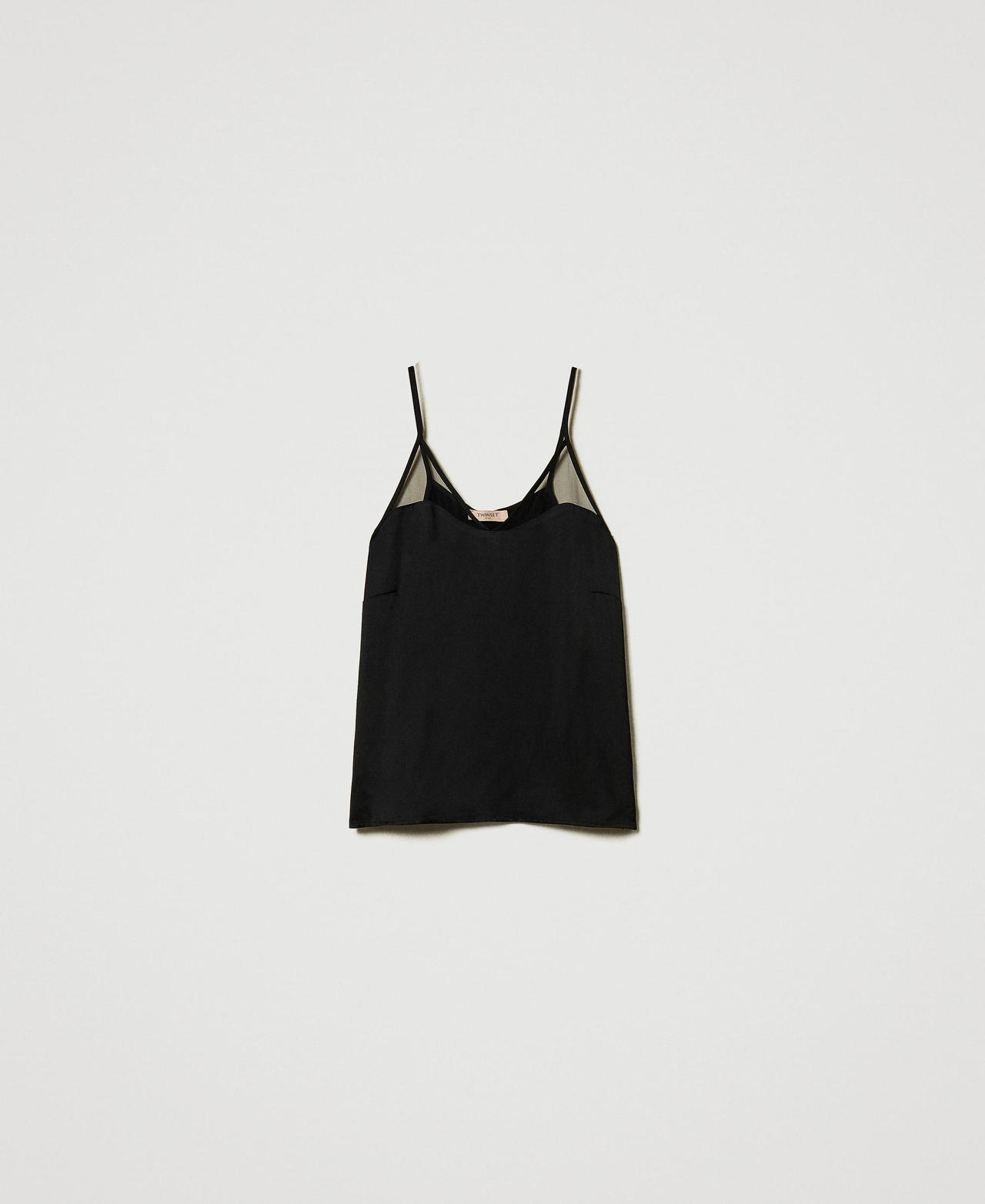 Scee by twin set Top in raso e tulle