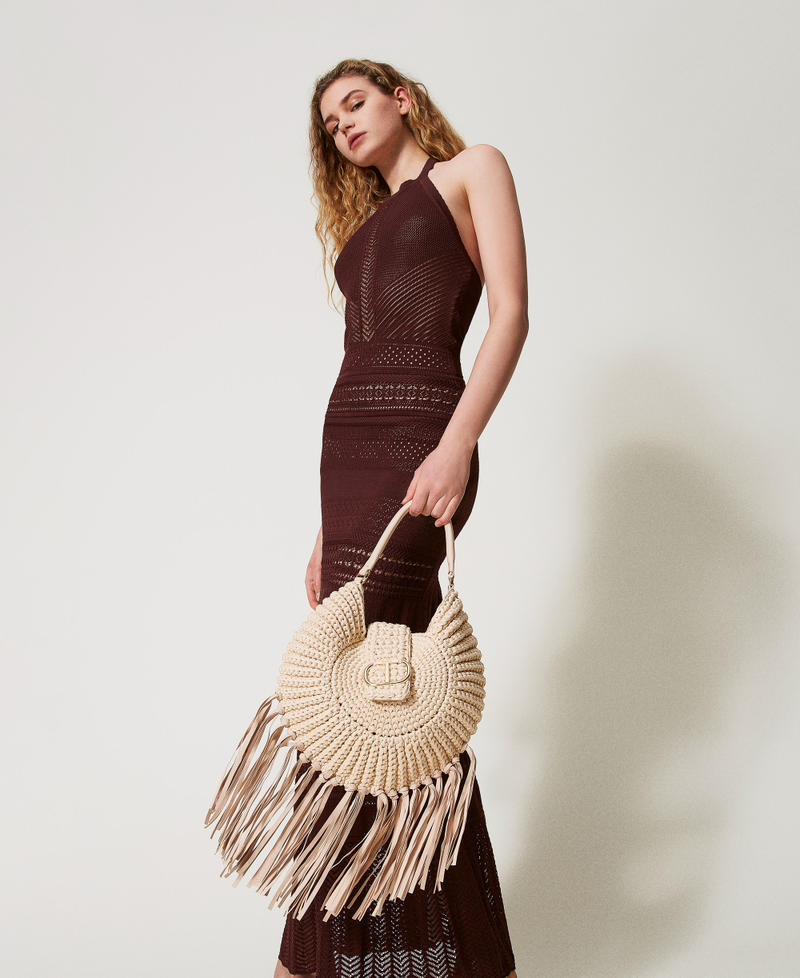 ‘La Coquillette‘ crochet hobo bag Natural White Woman 251TD8140_00497_T0
