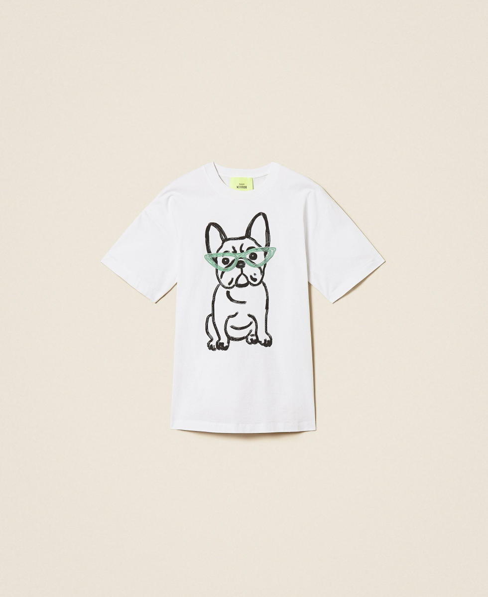 T-shirt over MYFO con stampa e ricamo