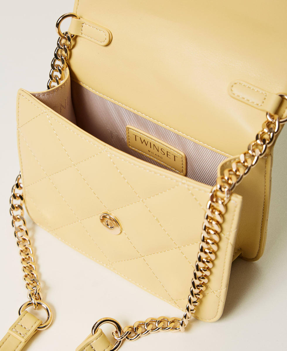 &lsquo;Audrey&rsquo; small quilted shoulder bag Pale Yellow Woman 251TB7373_12144_04
