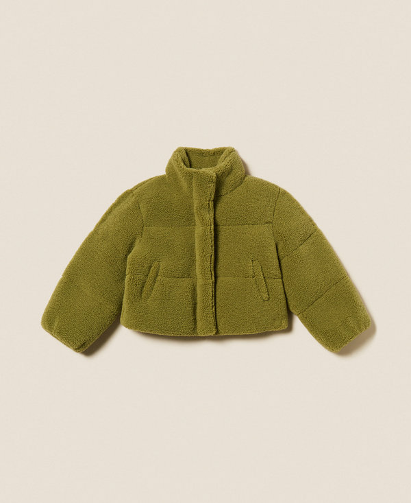 Faux fur quilted jacket