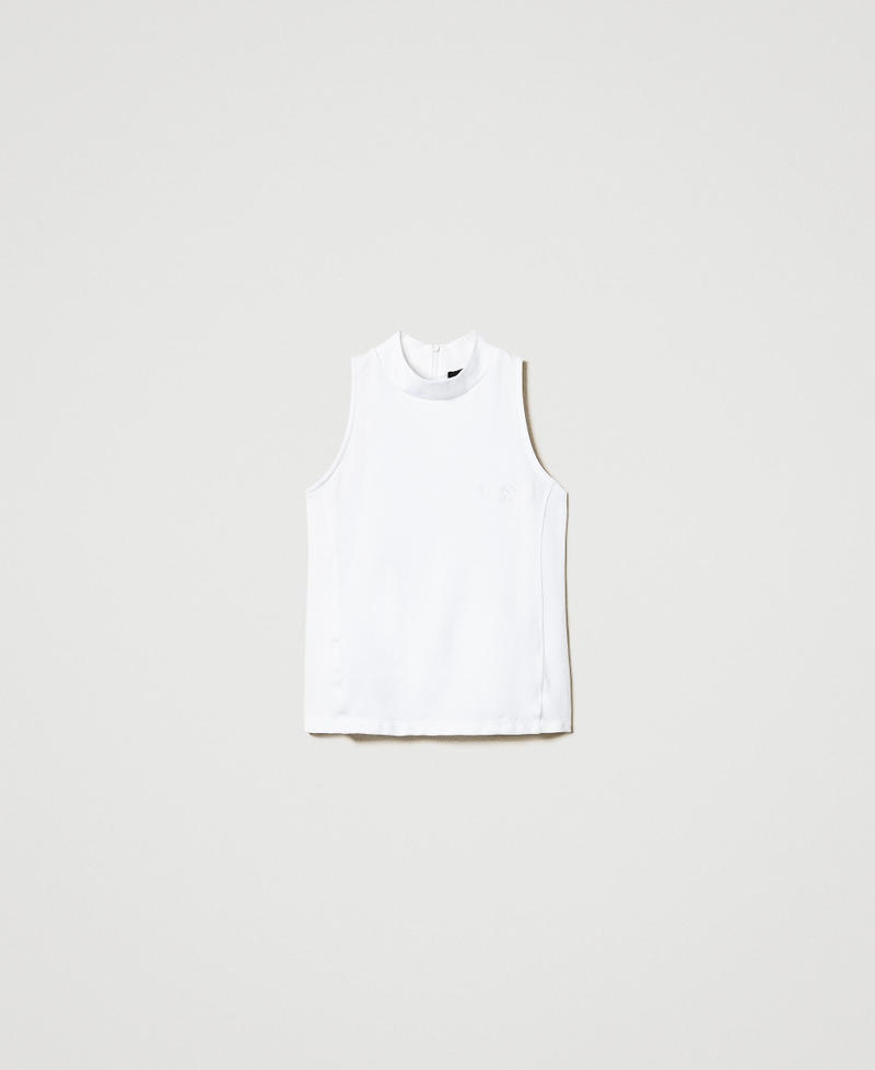 Sleeveless high neck top "Papers" White Woman 251AP2141_00840_S0