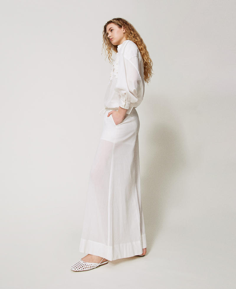 Muslin palazzo trousers Sugar White Woman 251LM2PCC_00632_02