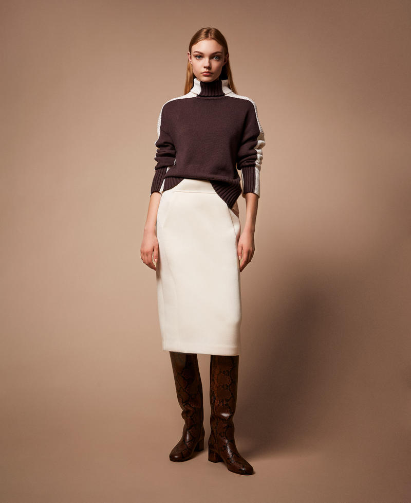 Scuba midi skirt Mother Of Pearl Woman 252TP2191_00059_PC