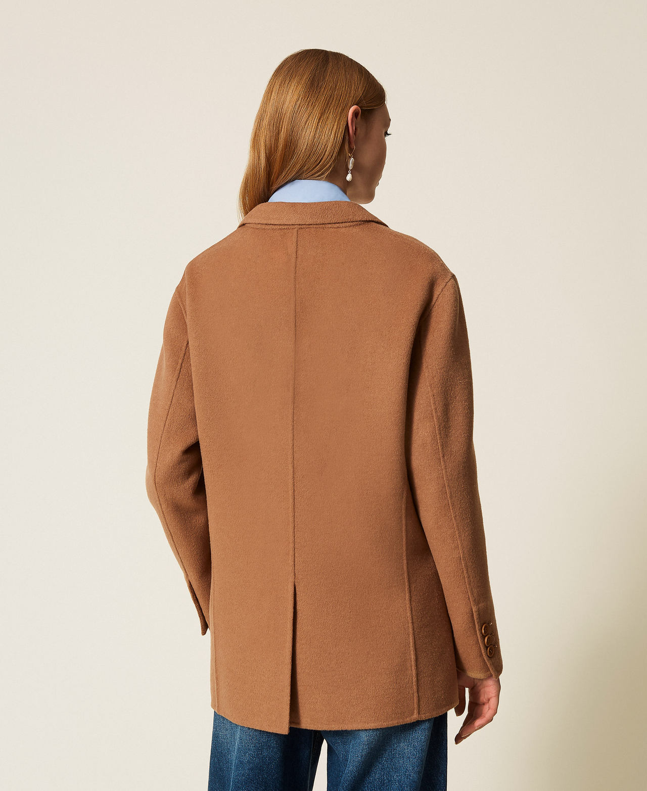 Doubled wool blazer Sandy Brown Woman 252TP2072_11754_03