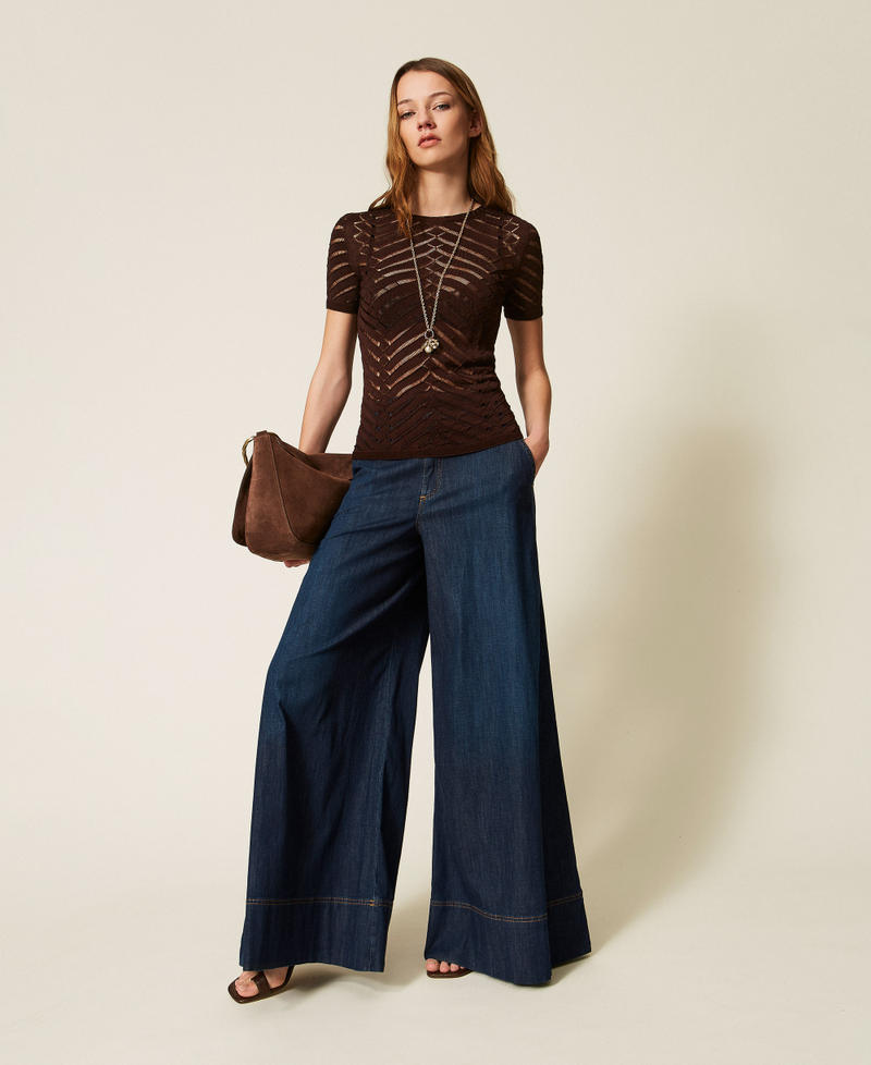 Pull ajust&eacute; &agrave; chevrons Coffee Liqueur Femme 261TT3101_12110_01