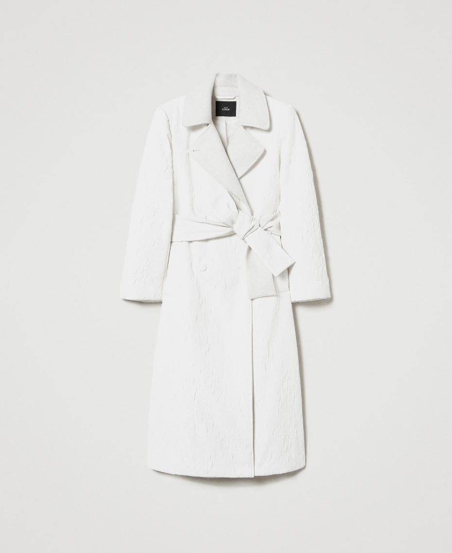 Double-breasted embossed coat Off White Woman 242AT2020_00526_S0