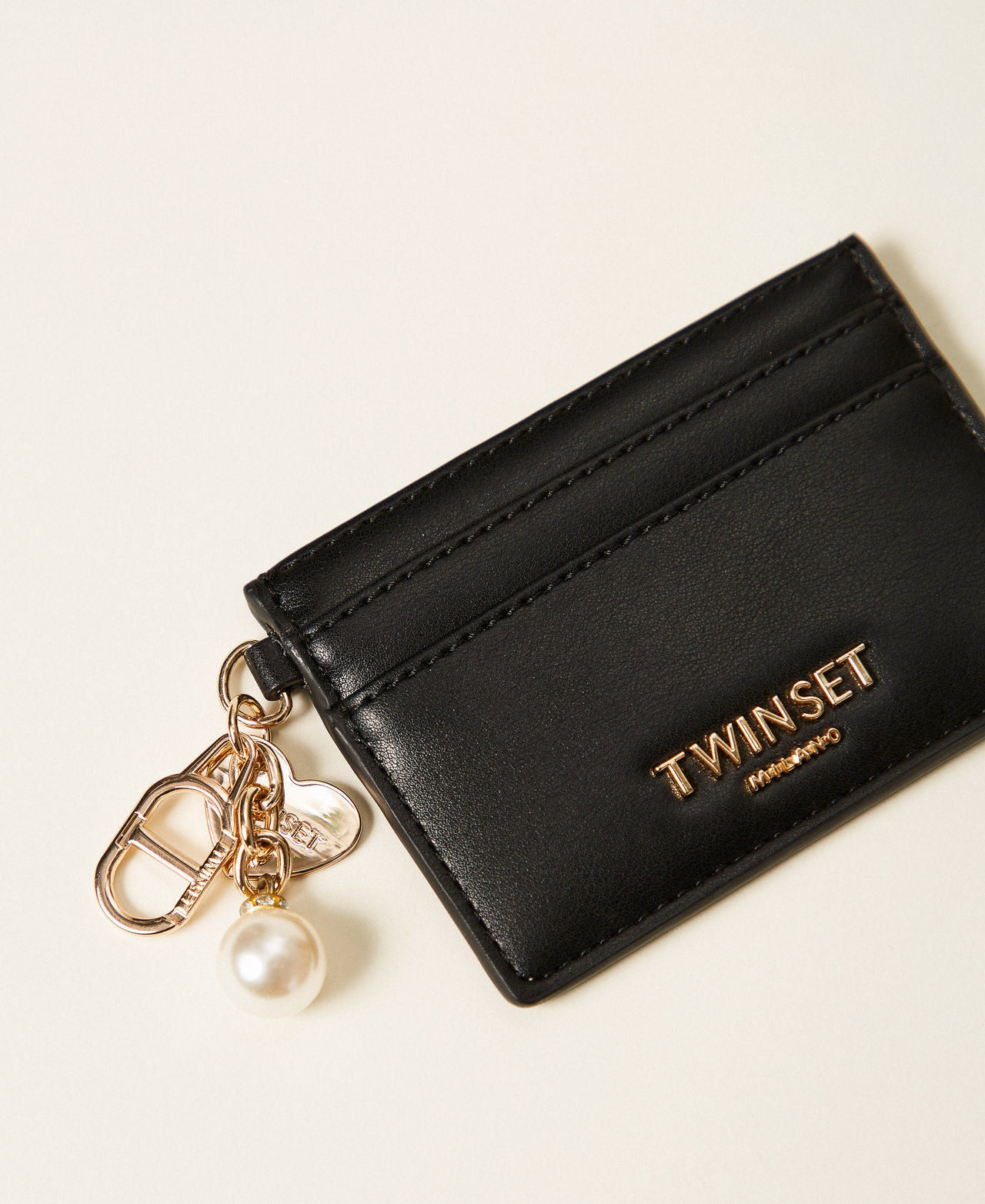Card holder with branded charms Black Woman 252TL8021_00006_02