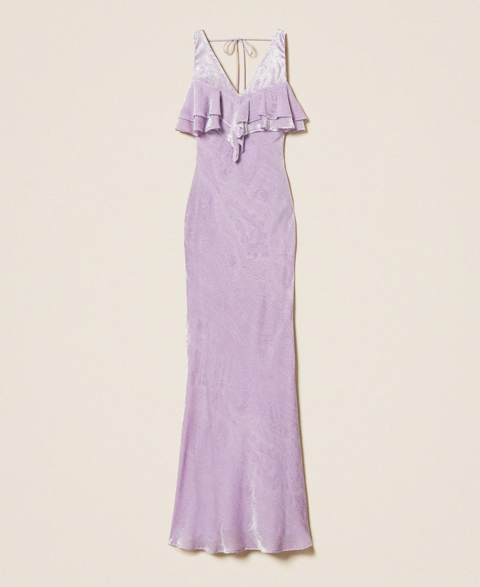 Abito lungo in velluto misto seta