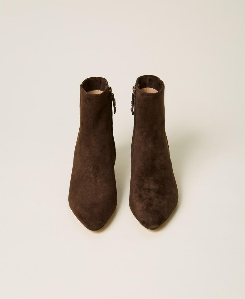 Suede leather ankle boots Darkness Brown Woman 262TCP142_13411_04