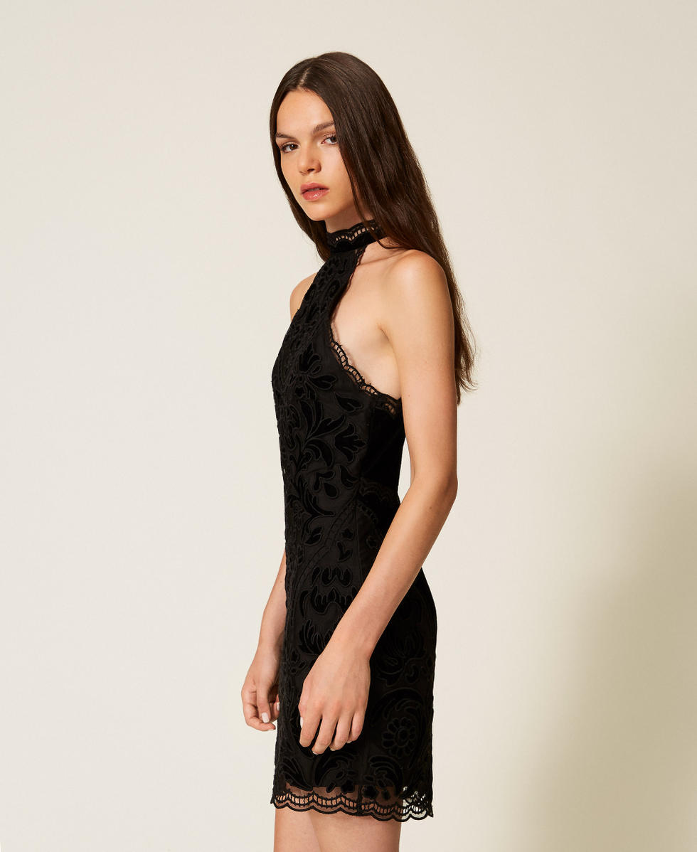 Robe courte en tulle avec broderies Broderie Baroque/Noir Femme 252TT2091_12894_03