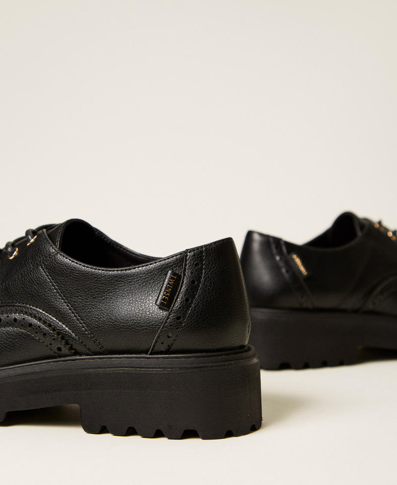 Lace-up shoes with logo Black Woman 252TCP202_00006_03