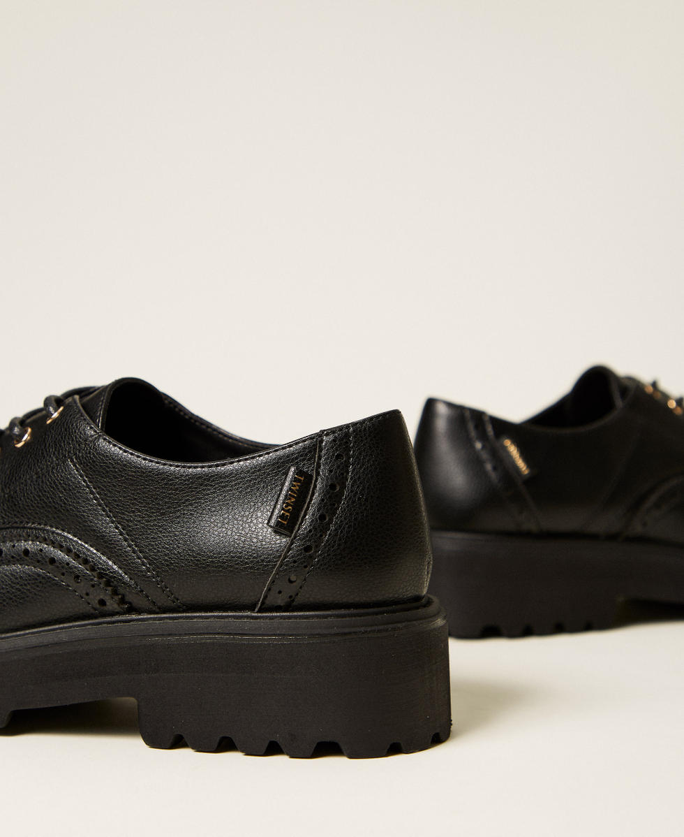 Lace-up shoes with logo Black Woman 252TCP202_00006_03