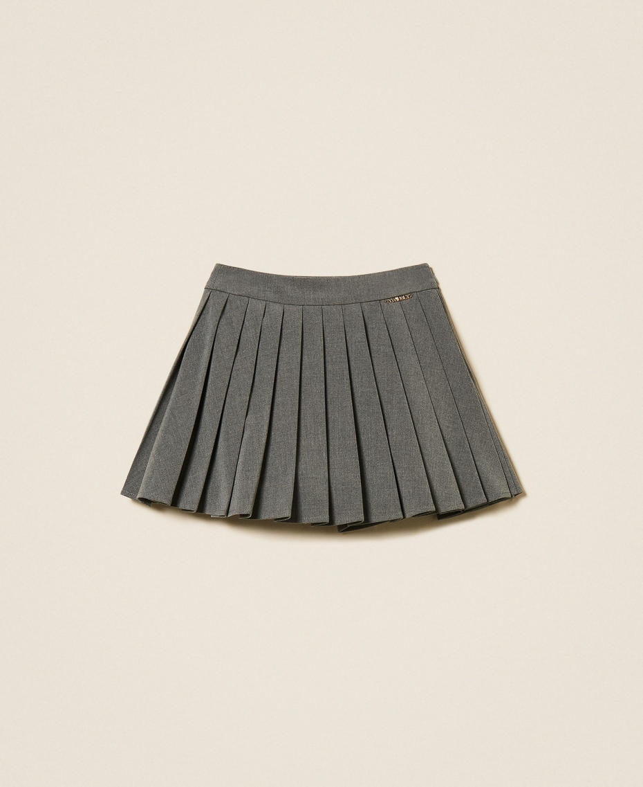 Short flannel skirt Mid Melange Grey Girl 252GJ2271_11727_S0