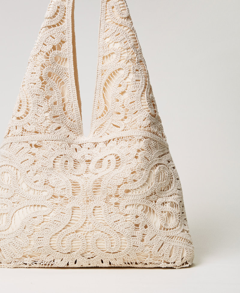 'Ventotene' crochet hobo bag Pale "Ginger Root” Beige Woman 251TS8040_11640_02