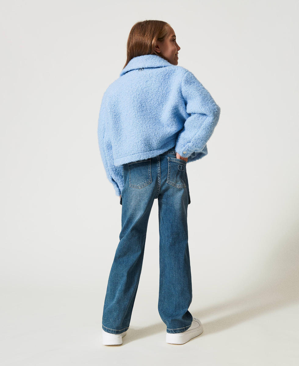 Cargo jeans with pockets Denim Mid Blue Girl 242GJ2291_07282_03