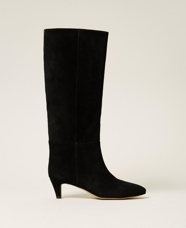 High suede boots