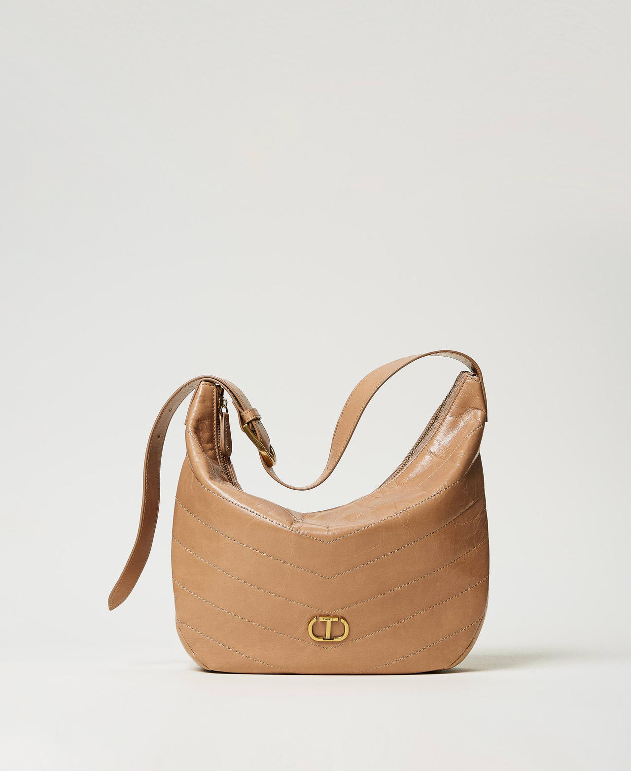 &lsquo;Madison&rsquo; leather hobo bag Rope Beige Woman 251TB7452_12145_01