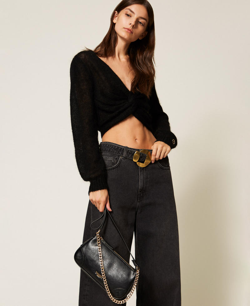 Borsa a tracolla con catena Nero Donna 252TD8043_00006_T0