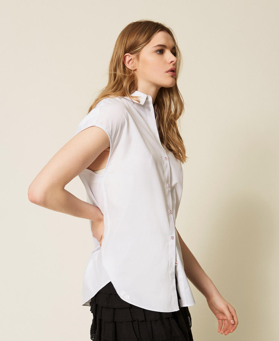 MYFO Kimono-Bluse mit Stickerei Oxford Papers Frau 261AQ2032_13559_02
