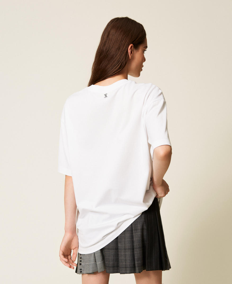 MYFO oversized T-shirt with print Papers/Green Garden Bear Woman 252AQ2120_12965_03