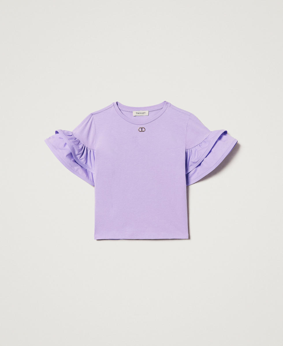T-Shirt mit Volants und Oval T Pastel Violet M&auml;dchen 251GJ2440_11862_S0